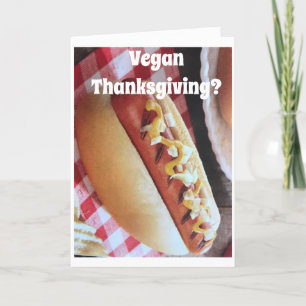 CARTES POUR FÊTES ANNUELLES **ACTION DE GRÂCE VÉGAN** STYLE HOT DOG