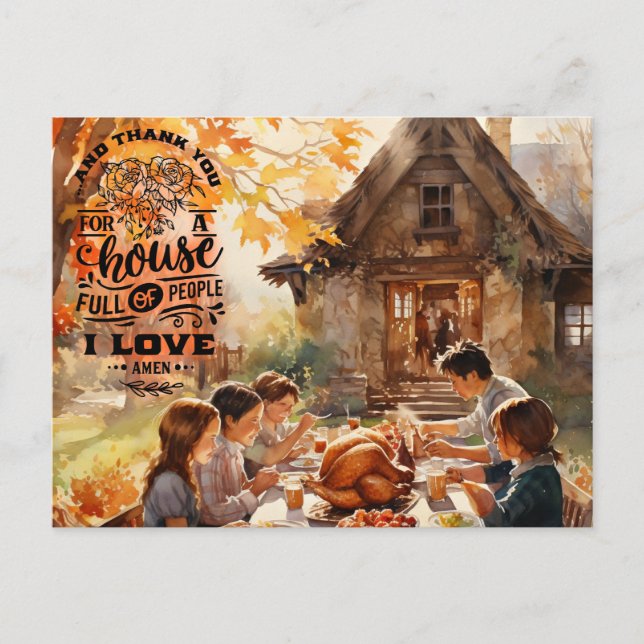 Cartes Pour Fêtes Annuelles Action de grâces (Devant)