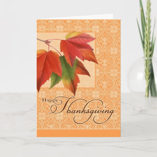 Cartes Pour Fêtes Annuelles Action de grâces - Feuilles d'automne (Devant)