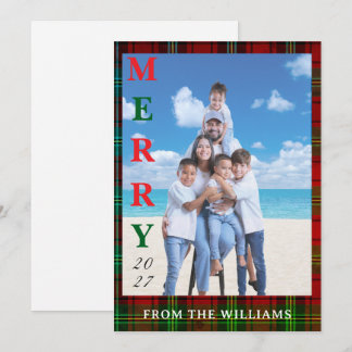 Cartes Pour Fêtes Annuelles Add Your Image Custom Tartan Background