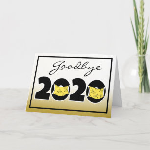 Cartes Pour Fêtes Annuelles Adieu 2020, Bonjour 2021 Facemask Nouvel An