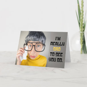 Cartes Pour Fêtes Annuelles Adieu Partir Vous Manquera Humour Cry Laid