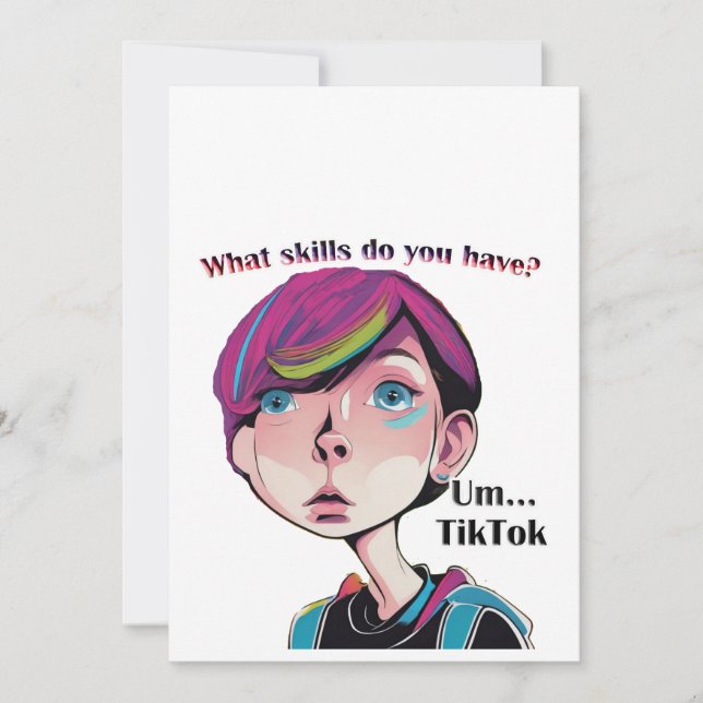 Cartes Pour Fêtes Annuelles Ado TikTok (Devant)