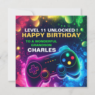 Cartes Pour Fêtes Annuelles Adolescent EDITABLE Anniversaire Jeu fils