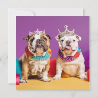 CARTES POUR FÊTES ANNUELLES ADORABLE ANGLAIS BULLDOG GREETING CARD