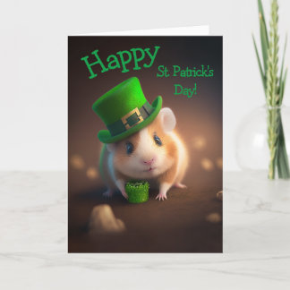 Cartes Pour Fêtes Annuelles Adorable Bonne Cheer Hamster St. Patrick's Day