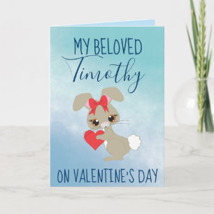 Cartes Pour Fêtes Annuelles Adorable Bunny Valentine pour petit ami