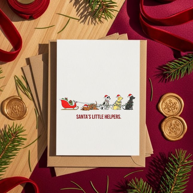 Cartes Pour Fêtes Annuelles Adorable Dog Christmas Card Holiday Cheer (Créateur téléchargé)