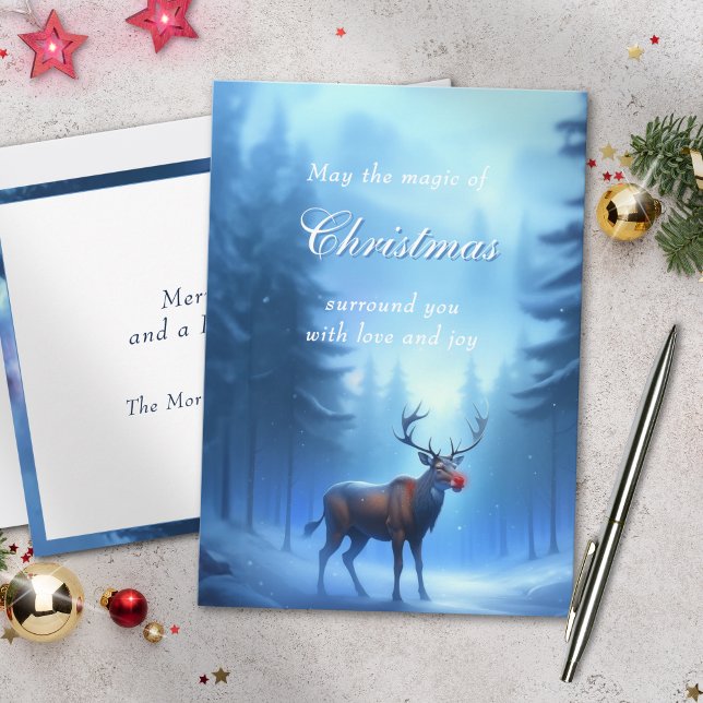 Cartes Pour Fêtes Annuelles Adorable Editable Winter Wonderland Noël (Créateur téléchargé)