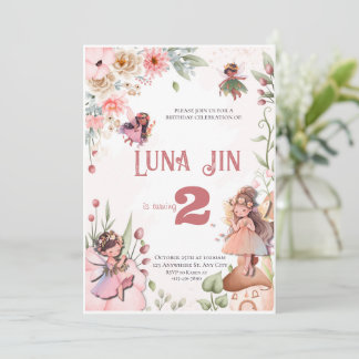Cartes Pour Fêtes Annuelles Adorable Fairy Floral fête d'anniversaire