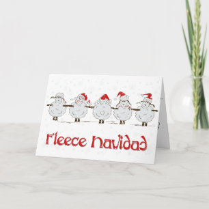 Cartes Pour Fêtes Annuelles adorable FUNNY Fleece Navidad Christmas Sheep
