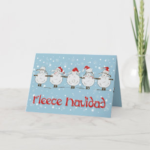 Cartes Pour Fêtes Annuelles adorable FUNNY Fleece Navidad Christmas Sheep