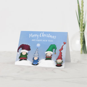 Cartes Pour Fêtes Annuelles Adorable Gnome Posse
