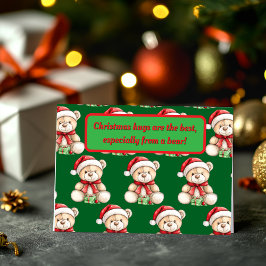 Cartes Pour Fêtes Annuelles Adorable Ours en peluche de Noël