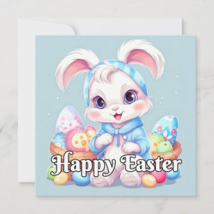 Cartes Pour Fêtes Annuelles Adorable Petit Lapin De Pâques Lapin Lapin