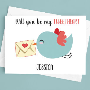 Cartes Pour Fêtes Annuelles Adorable   Serez-Vous Mes Valentines Tweetheart
