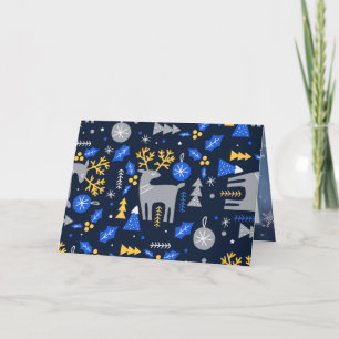 Cartes Pour Fêtes Annuelles Adorables Noël style scandinave Bleu