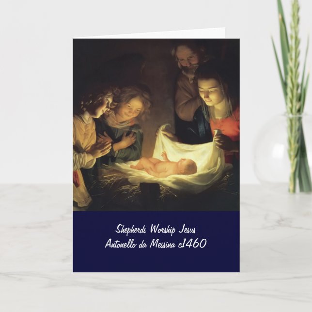 Cartes Pour Fêtes Annuelles Adoration de Child Adorazion del Bambino (Devant)