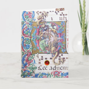 CARTES POUR FÊTES ANNUELLES ADORATION DE MAGI, MONOGRAMME DE NATIVITÉ AVEC DOL