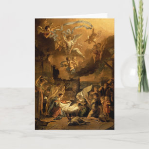 Cartes Pour Fêtes Annuelles Adoration de Noël de beaux-arts de bergers
