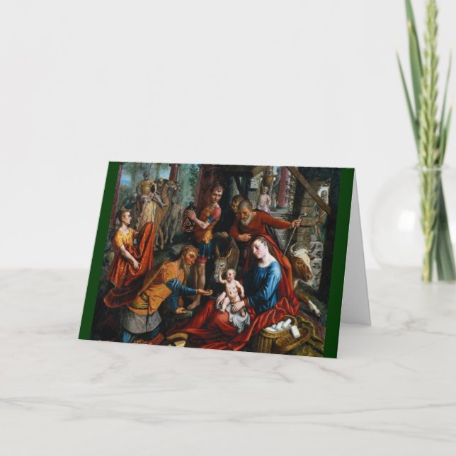 Cartes Pour Fêtes Annuelles Adoration de Noël sacré de Magi (Devant)