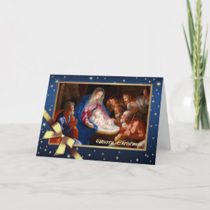 Cartes Pour Fêtes Annuelles Adoration des bergers. Art Religieux