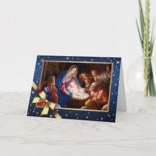 Cartes Pour Fêtes Annuelles Adoration des bergers. Art Religieux