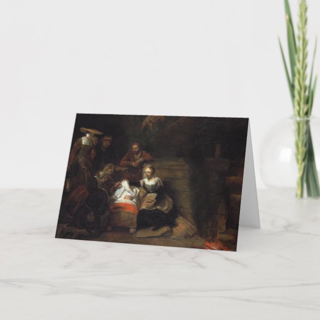 Cartes Pour Fêtes Annuelles Adoration des bergers par Samuel Hoogstraten (Devant)