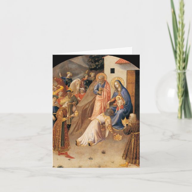 Cartes Pour Fêtes Annuelles Adoration des Mages par Fra Angelico 1423 (Devant)