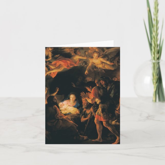 Cartes Pour Fêtes Annuelles Adoration of shepherds w angels (Devant)