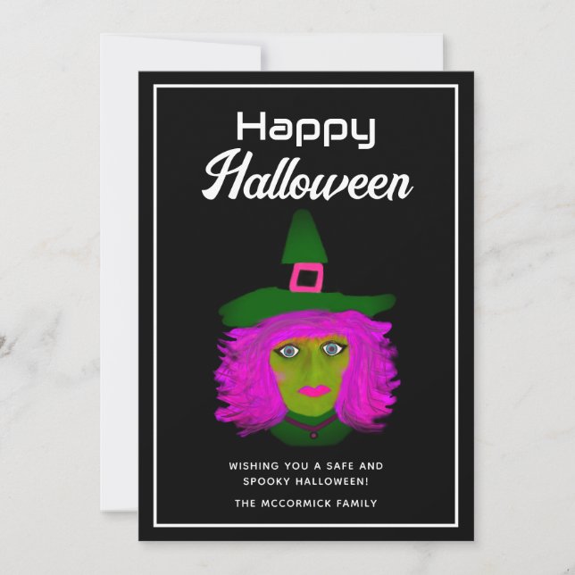 Cartes Pour Fêtes Annuelles Adulte Halloween Wicked Witch Custom (Devant)