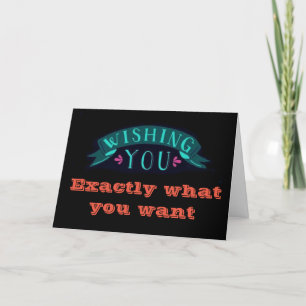 CARTES POUR FÊTES ANNUELLES "ADULTE* HUMOUR-OBTENEZ "EXACTEMENT CE QUE VOUS VO