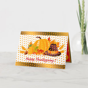 Cartes Pour Fêtes Annuelles Affaire Gold Happy Thanksgiving