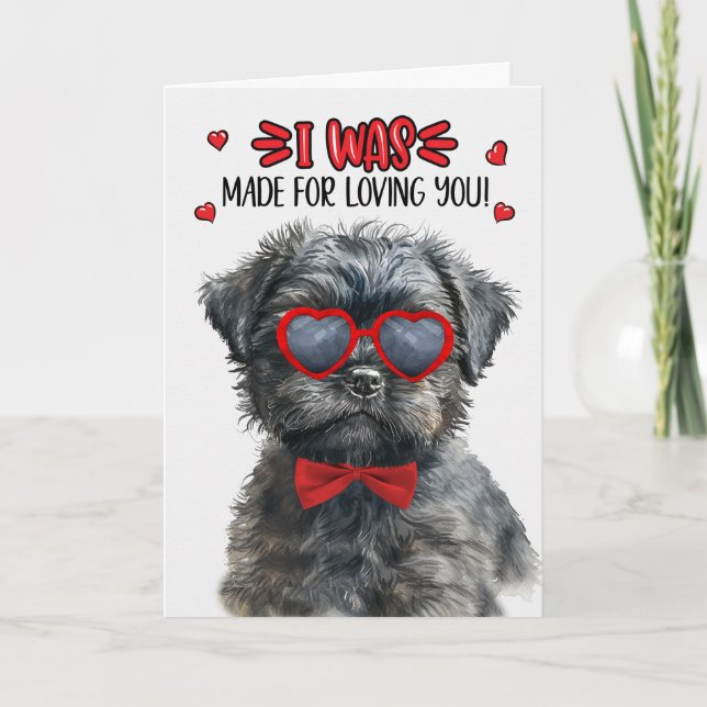 Cartes Pour Fêtes Annuelles Affenpinscher Chien fait pour vous aimer Valentine (Devant)