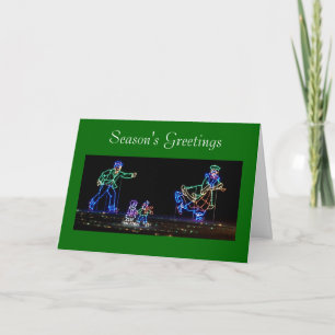 Cartes Pour Fêtes Annuelles Affichage de lumière de patineurs de glace pour