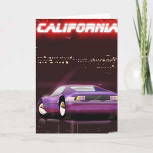 Cartes Pour Fêtes Annuelles Affiche de supercar néon California 80's