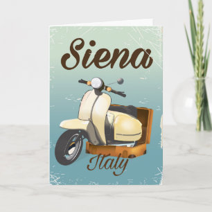 Cartes Pour Fêtes Annuelles Affiche de vacances en Scooter Siena Italie