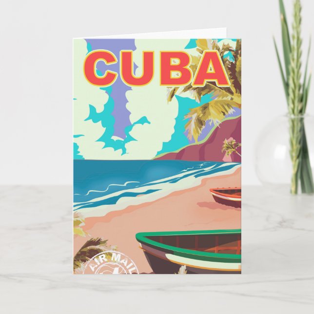 Cartes Pour Fêtes Annuelles Affiche de voyage cubaine (Devant)
