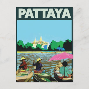 Cartes Pour Fêtes Annuelles Affiche de voyage de Pattaya Thaïlande