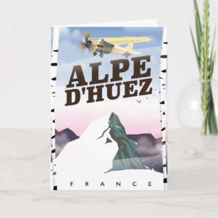 Cartes Pour Fêtes Annuelles Affiche de voyage de ski à Alpe d'Huez, France
