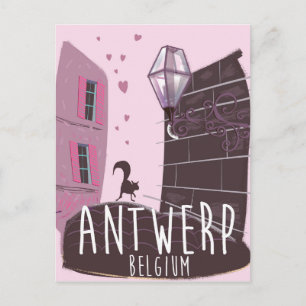 Cartes Pour Fêtes Annuelles Affiche de voyage de vacances à Anvers, Belgique
