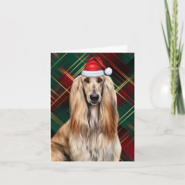 Cartes Pour Fêtes Annuelles Afghan Hound Christmas Dog Red Plaid Christmas