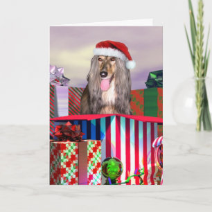 Cartes Pour Fêtes Annuelles Afghanistan Hound Noël Surprise
