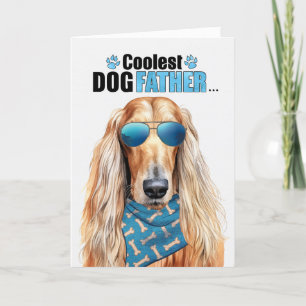 Cartes Pour Fêtes Annuelles Afhan Hound Chien Coolest Papa Jamais Fête des pèr