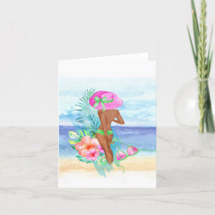 Cartes Pour Fêtes Annuelles African American Tropical Beach All Occasion Card