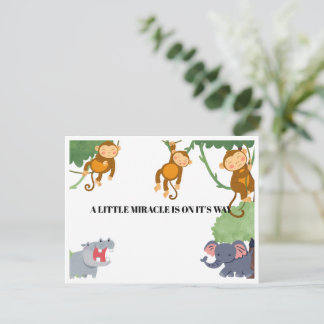 Cartes Pour Fêtes Annuelles African Animals Surprise Gender Baby Shower 
