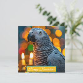 Cartes Pour Fêtes Annuelles African Grey Parrot Hanukkah Card