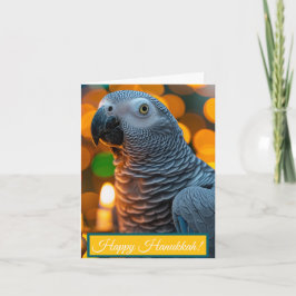 Cartes Pour Fêtes Annuelles African Grey Parrot Hanukkah Card