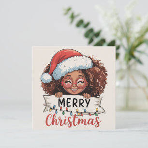Cartes Pour Fêtes Annuelles Afro-Américain Joyeux Noël Africain Noir 