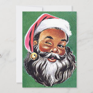 Cartes Pour Fêtes Annuelles Afro-Américain Père Noël noir Noël